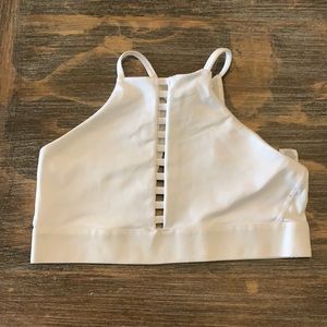 Nike dri-fit indi high neck white bra. Size M